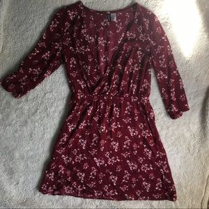 Burgundy Floral Dress
